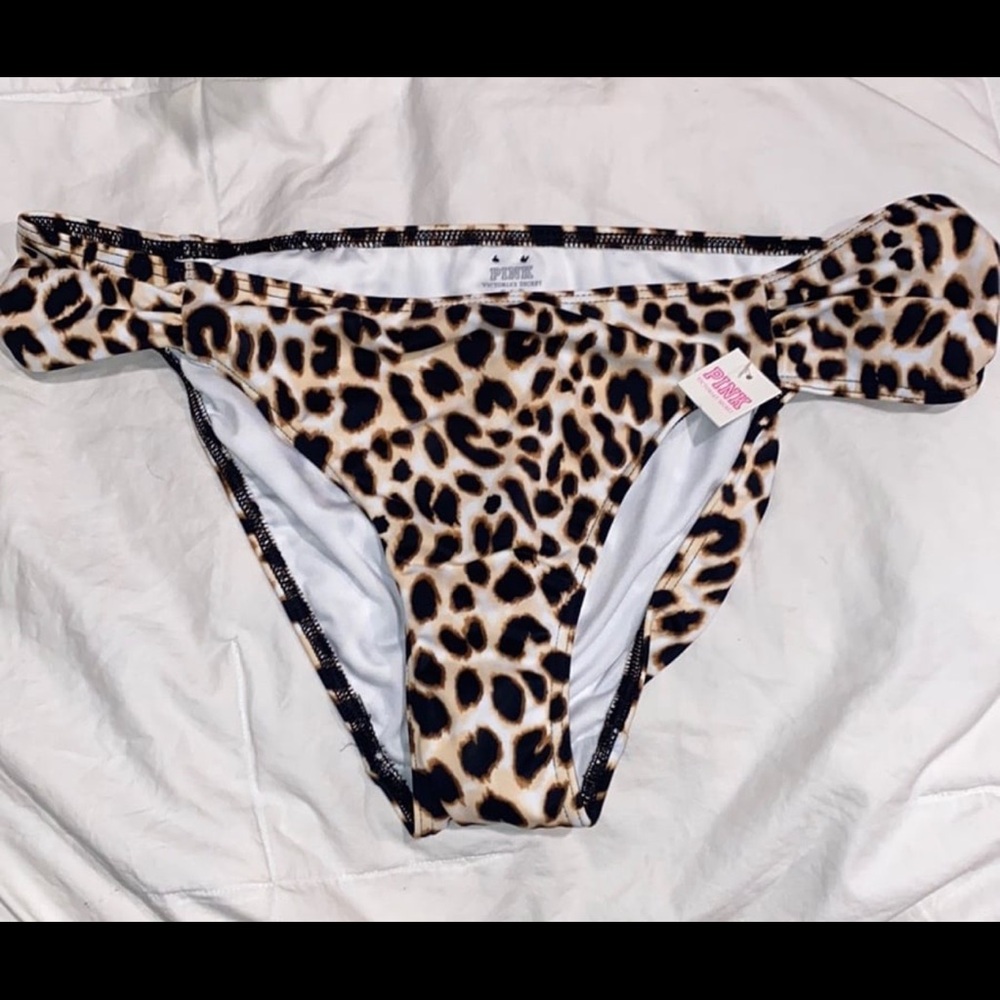 PINK VS Leopard Swim Bottoms S New - New Women | Color: Brown | Size: S
